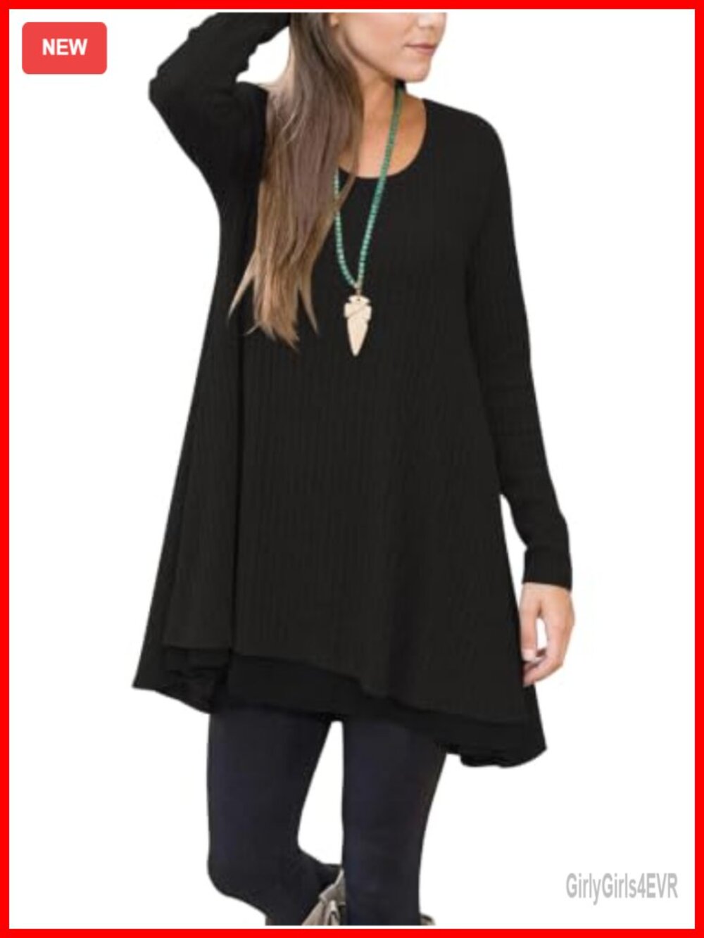 Poetsky Womens Long Sleeve Tunic Sweater with Pockets
